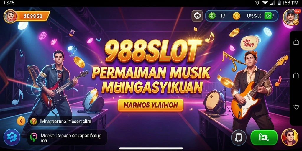 Screeshot gameplay menarik dari 988SLOT dengan elemen musik yang interaktif.