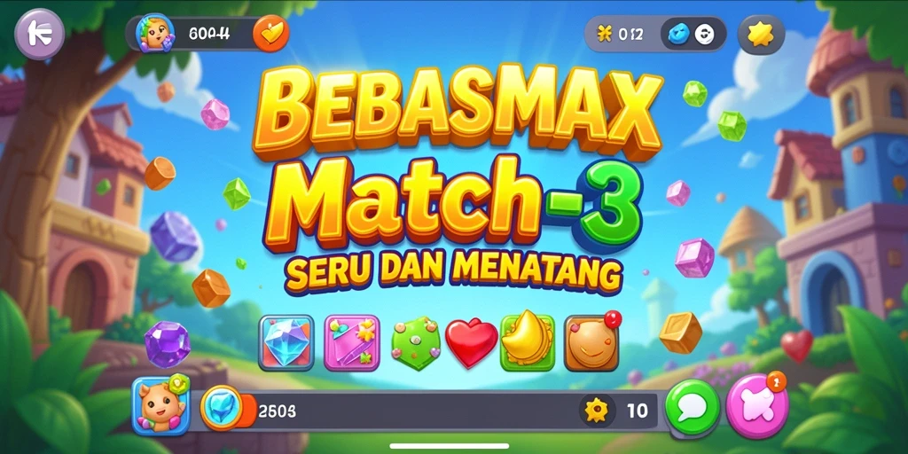 Tampilan gameplay BEBASMAX yang penuh warna dan menantang.