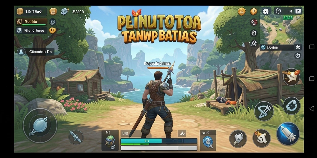 Tampilan gameplay LINITOTO dalam dunia terbuka yang luas dan penuh warna.