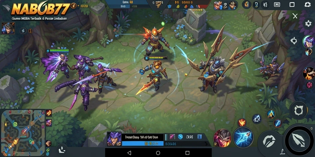 Screenshot gameplay NABOB77 dengan pertarungan karakter yang intens.