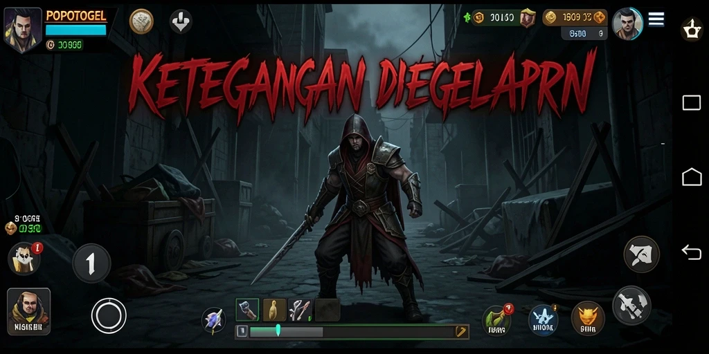 Screenshot gameplay menakutkan dari POPOTOGEL yang menggambarkan suasana horror.