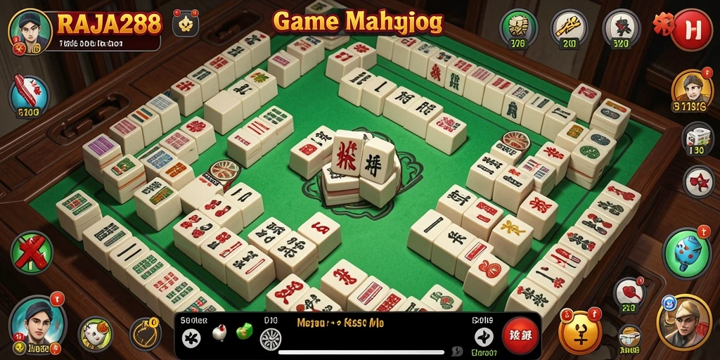 Tampilan gameplay menarik dan mendebarkan dari RAJA288 Mahjong.