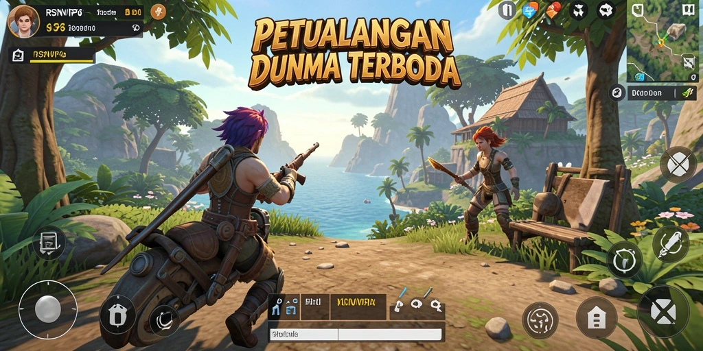 Tangkapan layar utama RSNVIP6 menampilkan pengalaman eksplorasi dunia terbuka yang epik.