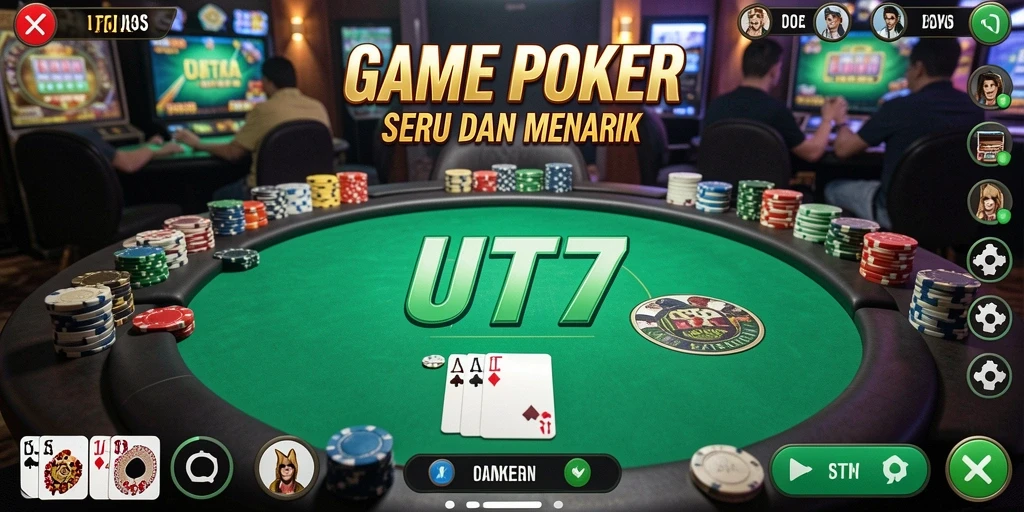 Tampilan gameplay seru Poker di UT77 yang menarik.