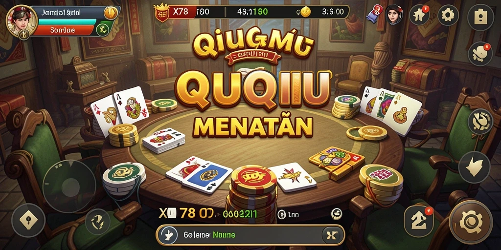 Tampilan utama X78 dengan grafik menarik saat bermain QiuQiu.